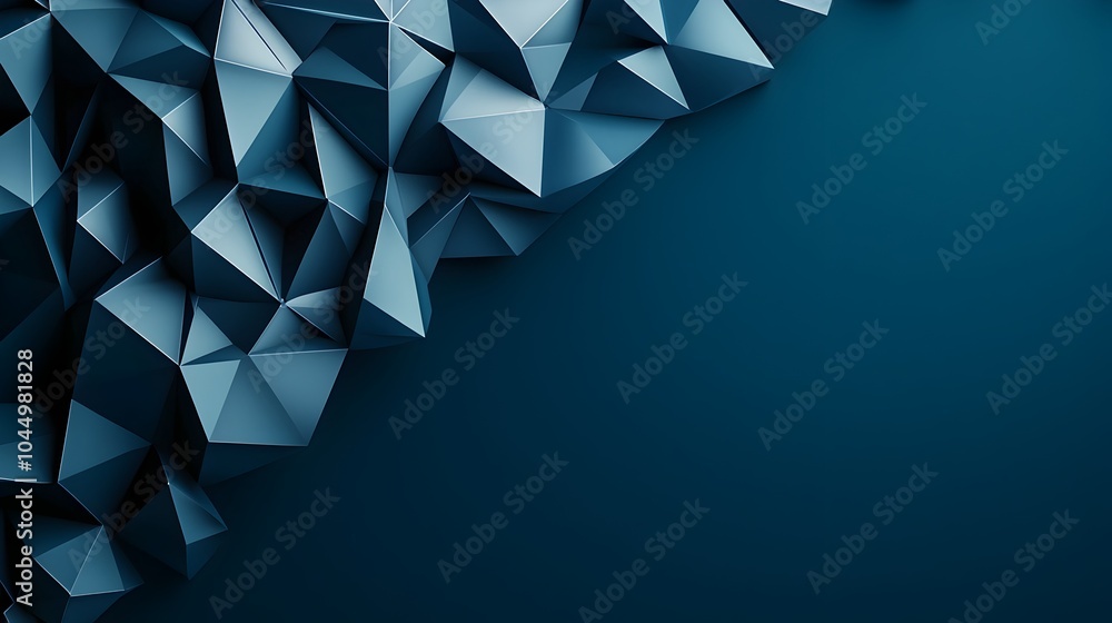 Aufkleber Sparkling Digital Polygonal Mesh in 3D Abstract Geometric Background Perfect for Creative Landing Page Concepts and Techno Designs