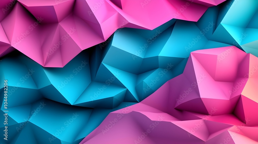 Leinwandbilder Captivating Sparkly Polygonal Mesh Abstract 3D Background for Modern Digital Concepts and Tech Projects  Stunning high tech futuristic design with glittering shimmering iridescent shapes and patterns