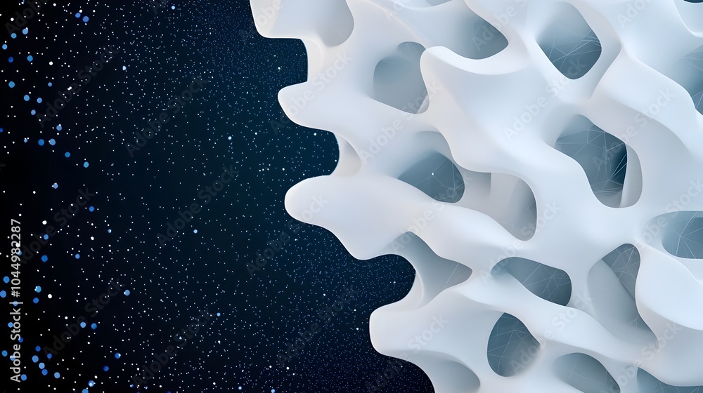 Fototapete Mesmerizing digital abstract background featuring a modern 3D polygonal mesh design with vibrant sparkly effects  Perfect for creative landing pages high tech web designs