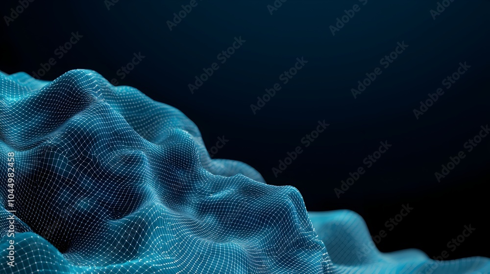 Poster Futuristic digital background with a sparkly polygonal mesh design 3D rendered for use in tech landing pages website headers creative projects and digital art