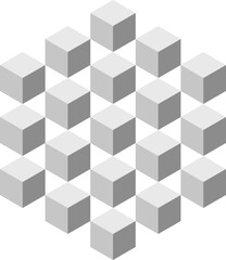 Naklejka premium Cube logo, geometric vector design. Box logotype company, trendy tech emblem in pixel style.