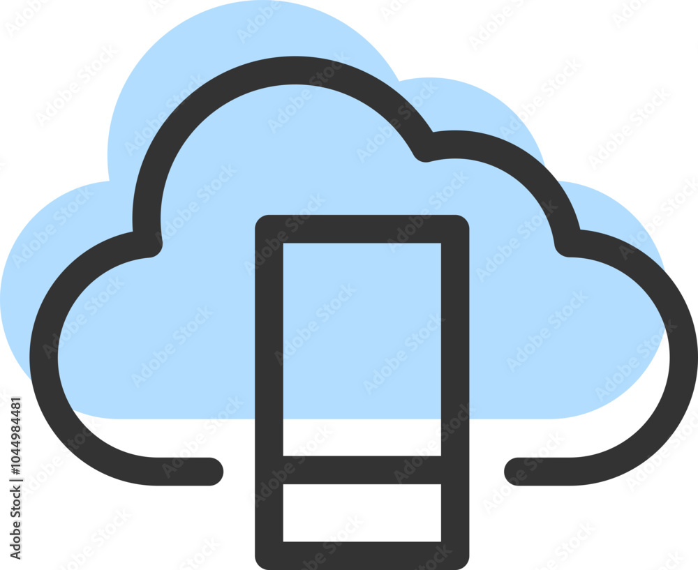 Poster cloud storage and data transfer vector icon. computing service and network related line icons. datab