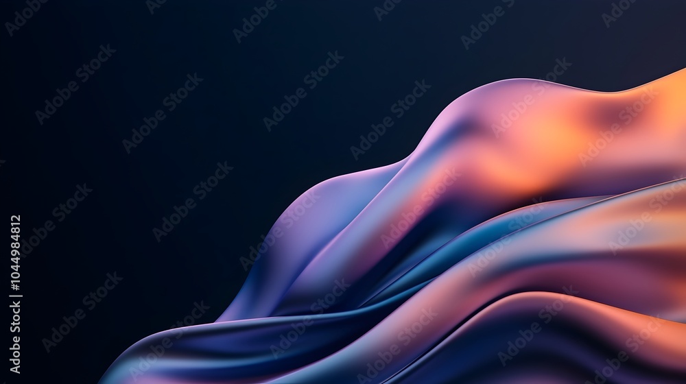 Aufkleber Mesmerizing iridescent 3D geometric shape with a reflective prismatic surface floating against a mysterious dark background with subtle lighting accents and soft shadows creating a futuristic