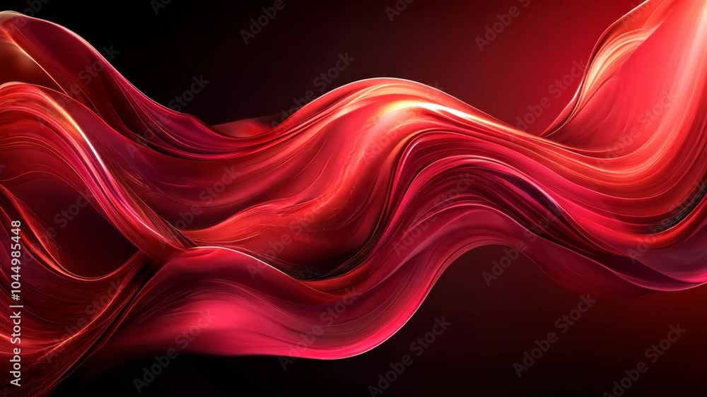 Aufkleber a deep red abstract background featuring a digitally rendered flowing fabric