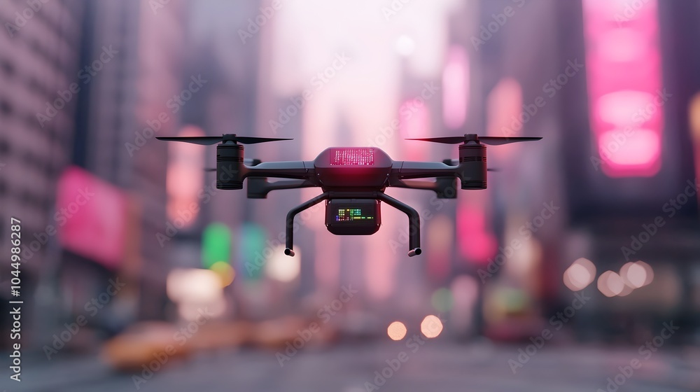 Poster futuristic cargo drone designed for efficient and eco friendly transport featuring a lightweight fra