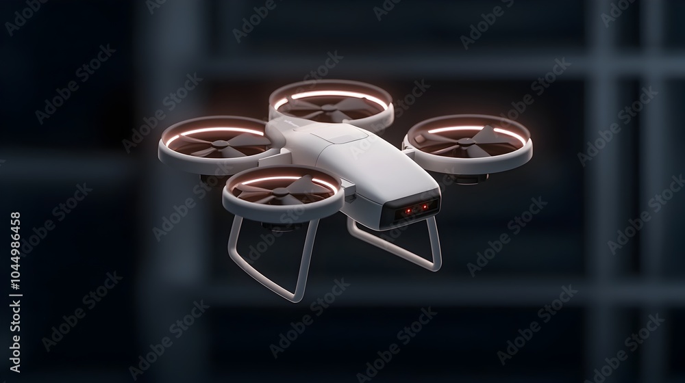 Fototapete futuristic autonomous delivery drone with high efficiency propellers advanced smart docking system a