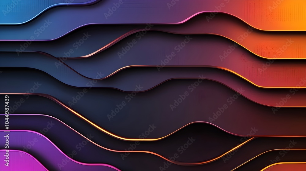 Aufkleber Glowing futuristic circuit patterns metallic textures and sleek neon highlights create a dynamic contemporary