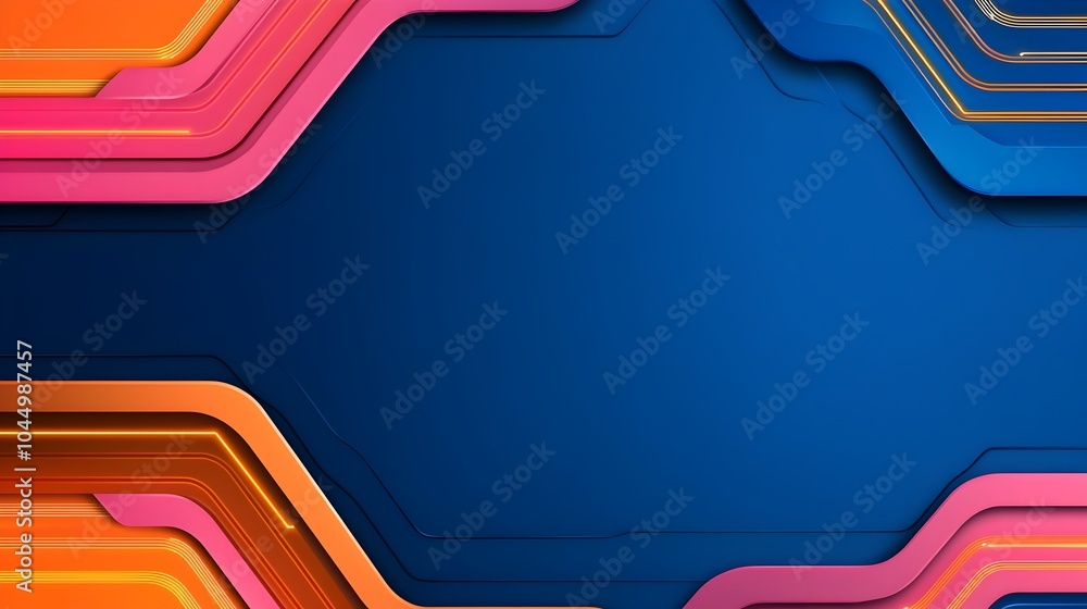 Poster Visually striking abstract background featuring a dynamic composition of glowing circuit patterns metallic textures and sleek neon highlights