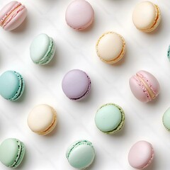 Obraz premium Pastel-colored macarons arranged in a circle.