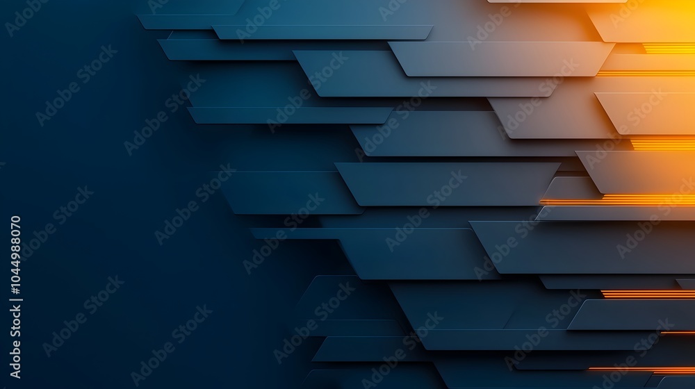 Leinwandbilder Mesmerizing abstract background with a futuristic tech inspired design featuring floating digital panels glowing data streams and deep shadow contrasts set in a captivating visually striking world