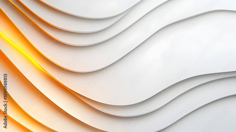 Poster Futuristic clean white background with glowing accents soft shadows and smooth geometric forms creating a sci fi inspired digital design  Minimalist modern and elegant architectural concept
