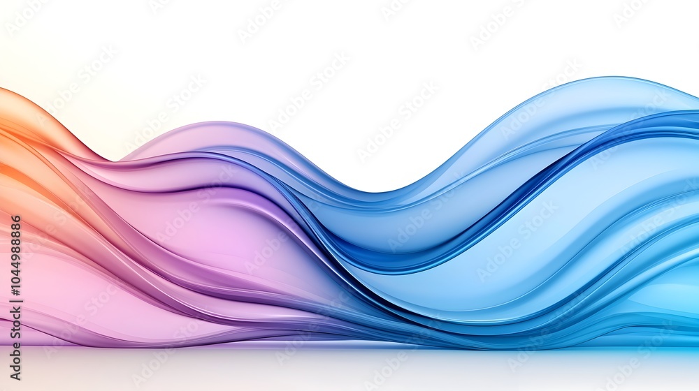 Poster mesmerizing futuristic abstract with flowing wavy glass shapes and reflective transparencies sleek m
