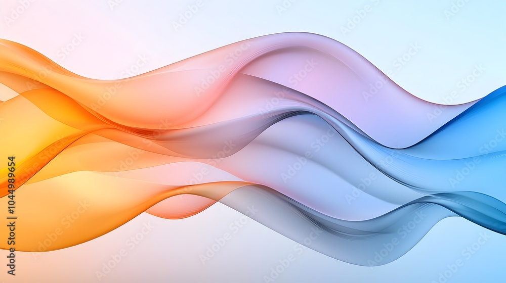 Poster Mesmerizing wavy glass shapes transparent layers and dynamic light reflections come together to create a futuristic abstract design that blends smooth curves with a modern cutting edge aesthetic