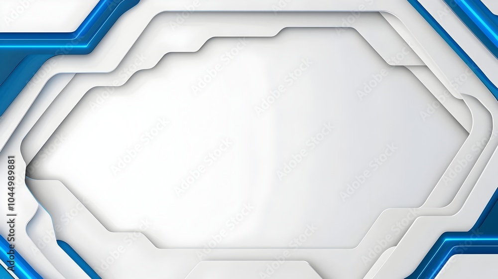 Poster Sleek and Futuristic Blue Metallic Background with Glowing Geometric Patterns  Smooth high tech textures and dynamic elements create a modern innovative digital design