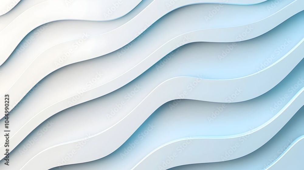 Poster Mesmerizing abstract digital design featuring a futuristic composition of white and blue floating panels illuminated lines and smooth textures creating a high tech sci fi atmosphere