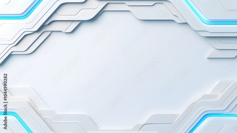 Fototapete Sleek and Futuristic Blue Gradient Background with Glowing Geometric Patterns  Smooth and modern tech inspired design with abstract digital and 3D rendering