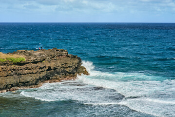 Le Gris Gris cliffs and beach on the south coast of Mauritius island, Africa