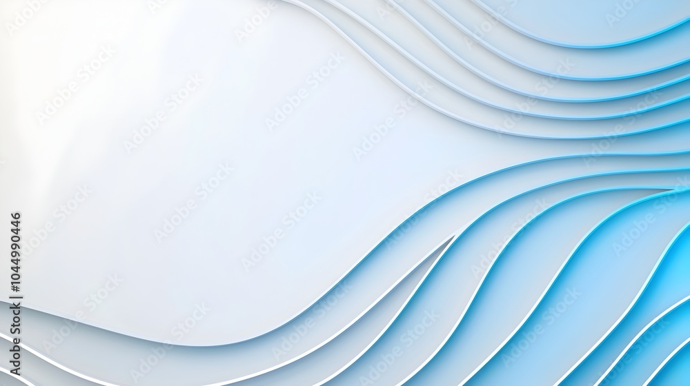 Poster futuristic white and blue background with glowing lines smooth metallic surfaces and a clean modern 
