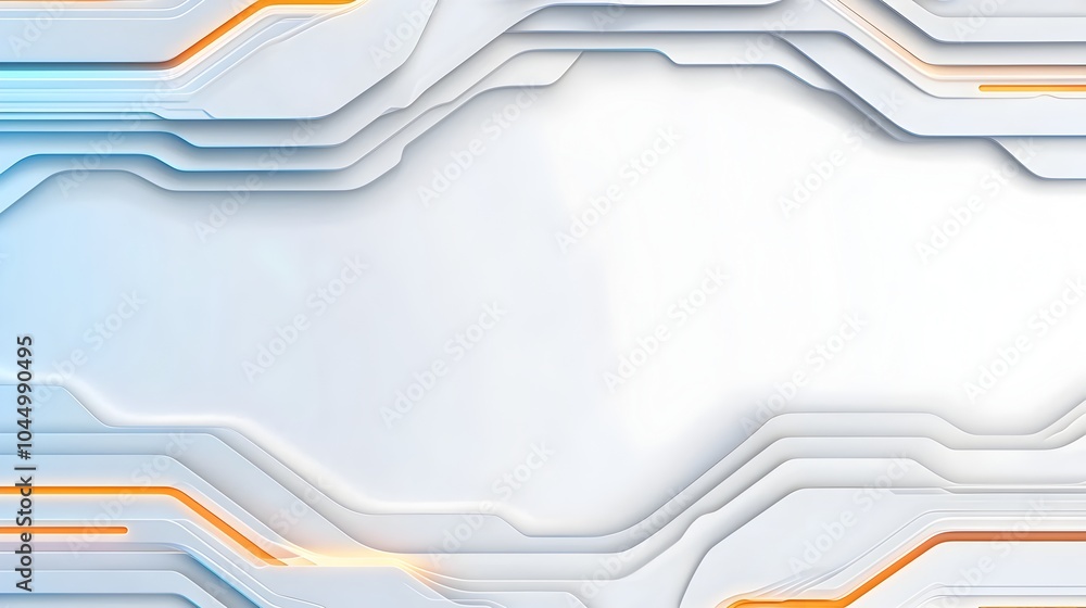 Leinwandbilder futuristic minimalist background with smooth metallic surfaces glowing blue lines and a clean modern