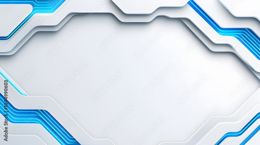 Poster Mesmerizing Futuristic Background with Glowing Blue Overlapping Layers and Shadowed Surfaces for High Tech Design Concepts  Abstract Digital with Sleek Geometric Shapes Flowing Lines