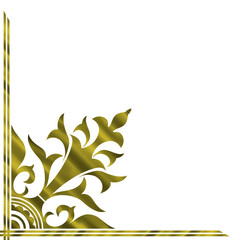 Gold Ornament Corner border frame illustration