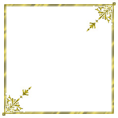 Corner border frame frame with gold flowers