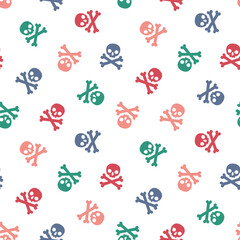 Seamless pattern with colorful bones