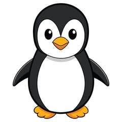 Obraz premium Simple happy penguin. Cute penguin vector illustration
