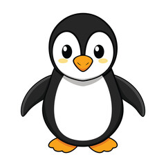 Fototapeta premium Simple happy penguin. Cute penguin vector illustration