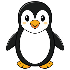 Obraz premium Simple happy penguin. Cute penguin vector illustration