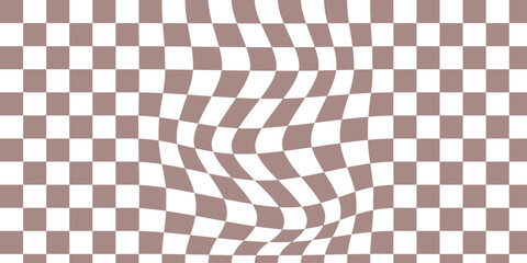 Groovy psychedelic checkerboard in Y2k style. Vintage aesthetic. Vector illustration