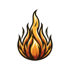 fire flame on white background