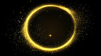 Abstract Background with Glittering Golden Circle