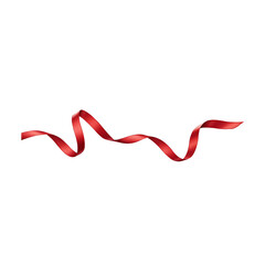 Red ribbon curly roll satin bow on transparent background PNG Generative AI