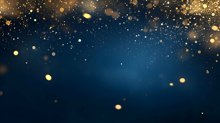 Abstract Background - Blue Sky with Golden Glitter