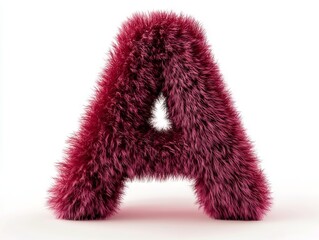 A red furry letter A on a white background