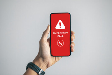 emergency call 911. emergency accident hot line concept.
