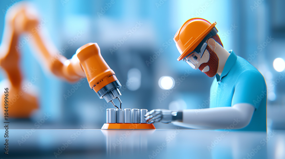 Poster innovative robotics in manufacturing streamlining production with automation technology