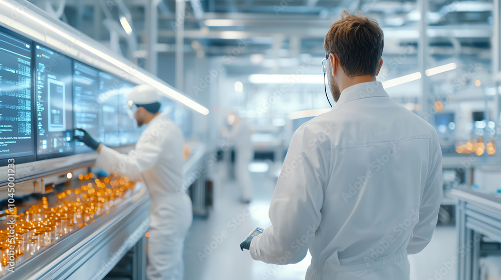 Poster innovative technology in industrial manufacturing the future of automation and data processing