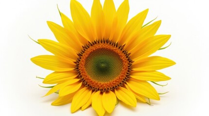 Fototapeta premium A vibrant sunflower featuring golden yellow petals and tightly packed seeds forming a natural spiral