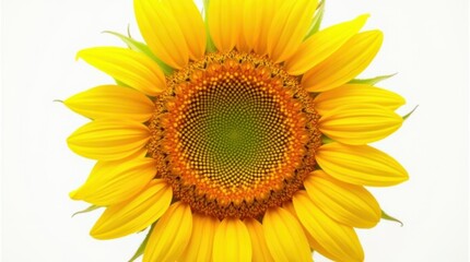 Fototapeta premium A vibrant sunflower featuring golden yellow petals and tightly packed seeds forming a natural spiral