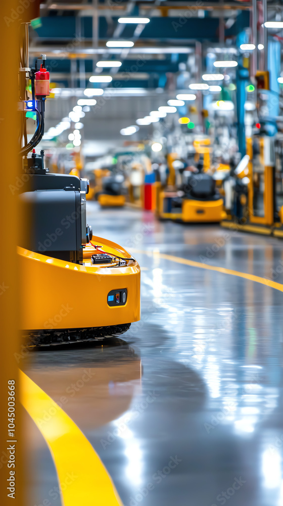 Poster exploring the future of automation in modern industrial settings with advanced robotic technology