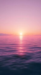Obraz premium A calm sea at sunset, with the horizon blending into a gradient of purples and oranges, creates an atmosphere that feels serene and peaceful.