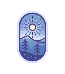 Mountain scenery flat