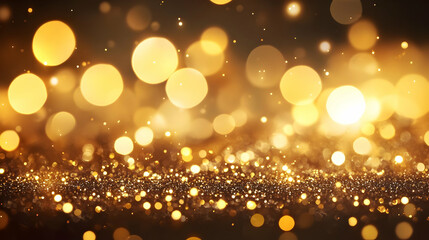 Golden Glitter Background - Abstract Bokeh Lights