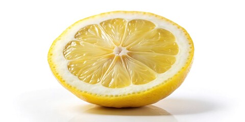 Sliced lemon on white background