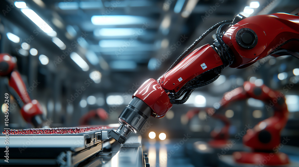 Poster advanced robotic arm in modern manufacturing environment a glimpse into future automation technologi
