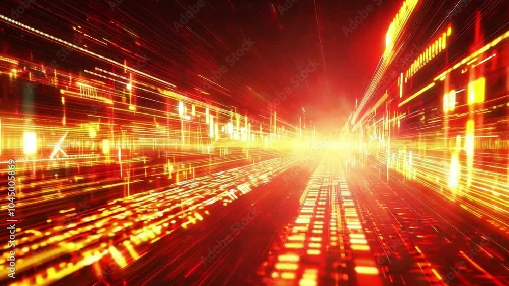 Poster a bright explosion of light and color emits from a digital landscape in a vibrant, abstract represen