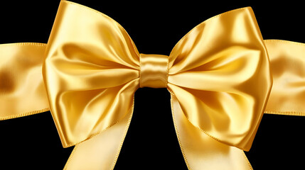 Golden Satin Ribbon Bow Illustration