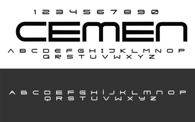 Typography typeface uppercase lowercase and number vector font illustration for logo, branding